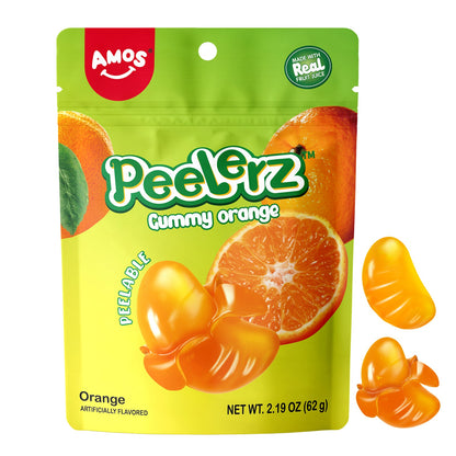 AMOS Peelerz Peelers Gummy  Orange Peelable Fruit Candy
